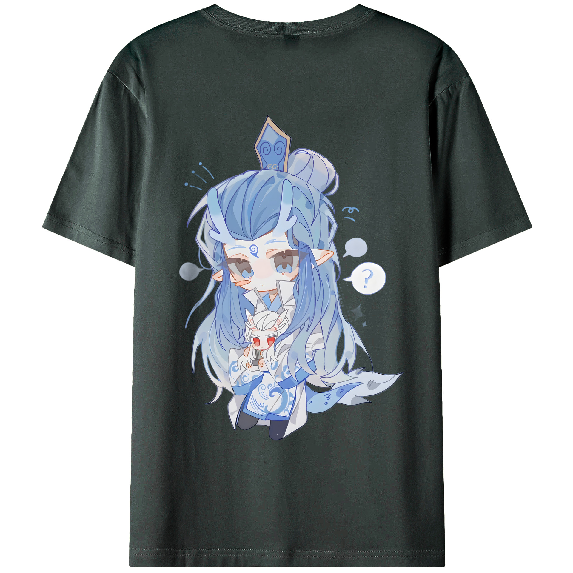 （画像用） Ne Zha 2 ナタ 魔童の大暴れ 綿100％ メンズ半袖Tシャツ（バックプリント） 通気性